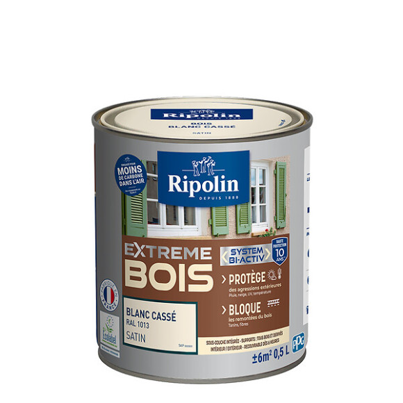 Peinture bois RIPOLIN blanc cassé RAL 1013 05L