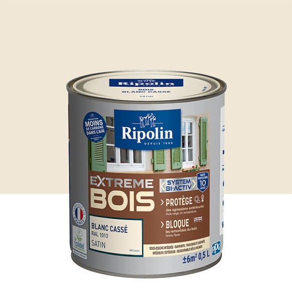 Peinture bois RIPOLIN blanc cassé RAL 1013 05L