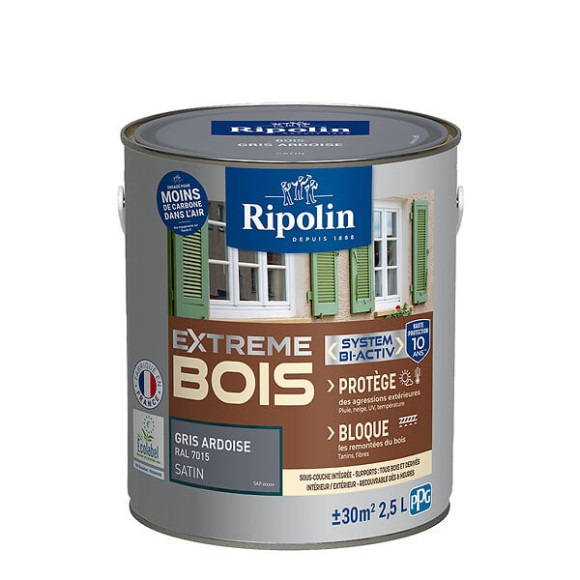 Peinture bois - Gris ardoise RAL 7015 - 25L