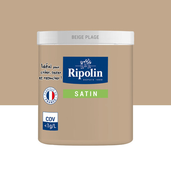 Testeur peinture RIPOLIN murs boiseries beige plage satin 0075L