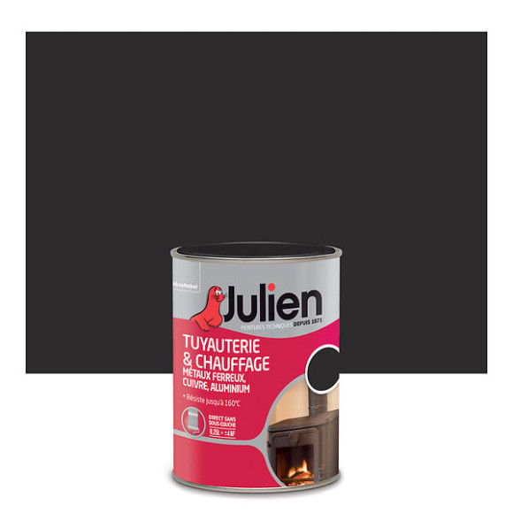 Peinture Tuyauterie et Chauffage - Noir - Mat - 025L