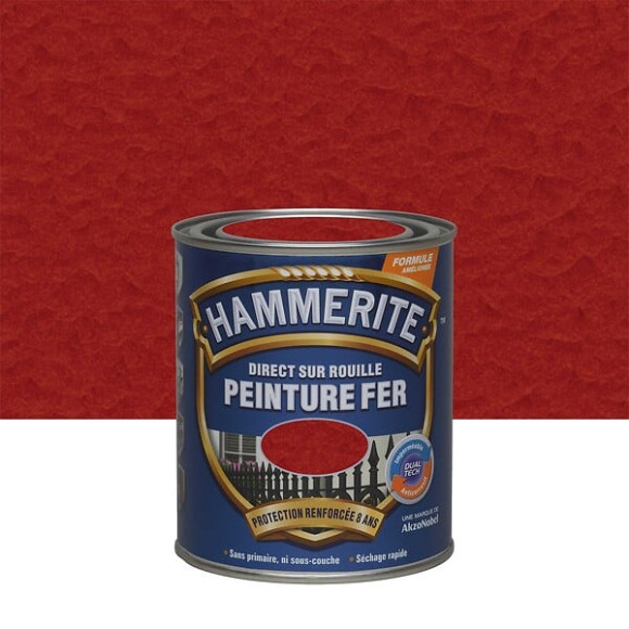 Peinture Direct sur Rouille - Martele Rouge - 075L