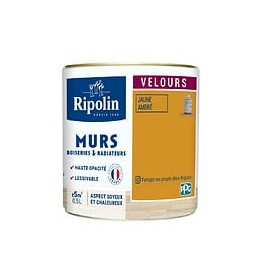 Peinture RIPOLIN Deco Velours murs boiseries radiateurs jaune amb 05L