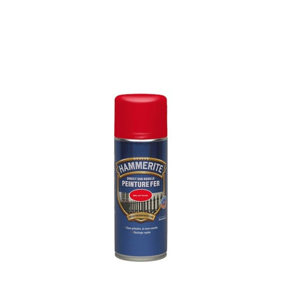 Peinture aerosol Direct sur Rouille -  Rouge vif  - Brillant - 400ml