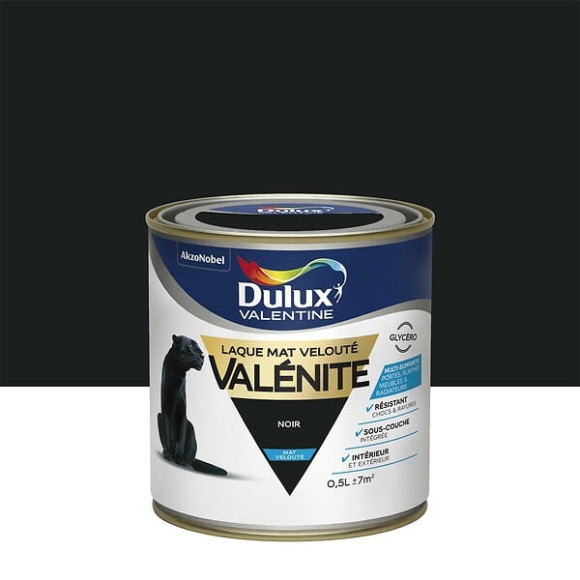 Laque Valenite Mat Noir Pot 0.5L