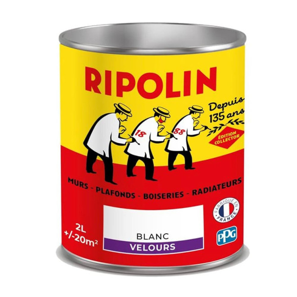 Peinture acrylique RIPOLIN Collector Blanc velours 2 L