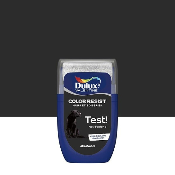 Testeur Dulux Valentine Color Resist Mur Boiserie Noir Profond 003L