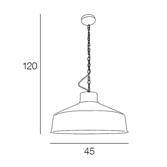 Suspension Clayton - Metal noir et bois - Diametre 45cm