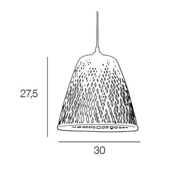 Suspension nature bambou E27-100W