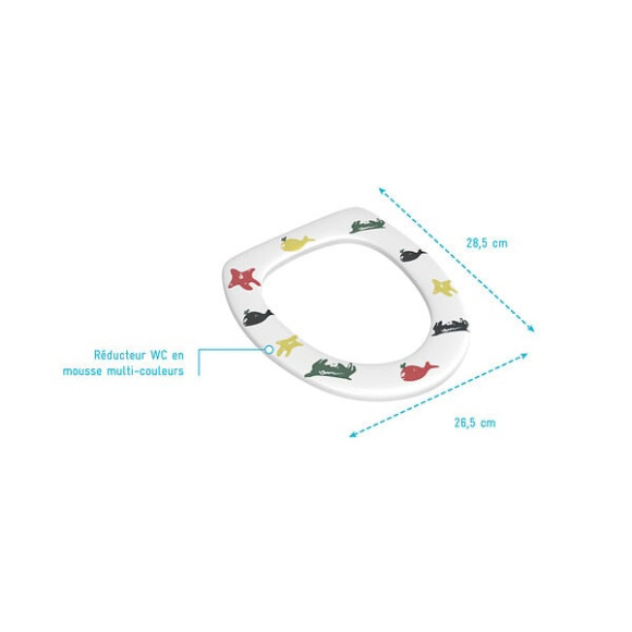 Réducteur abattant de toilettes pour enfant 26.5x28.5 - FUNNY SEA