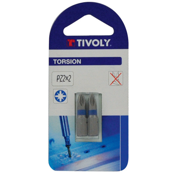 Embout de vissage torsion pour vis PZ n.1 Lot de 2