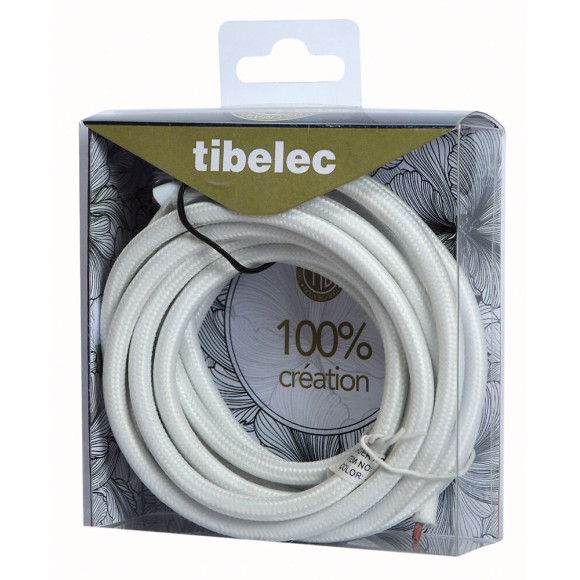 Câble tissu longueur 3m blanc