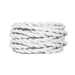 2 câbles tissu torsadé 1x0.75mm2 longueur 3m blanc