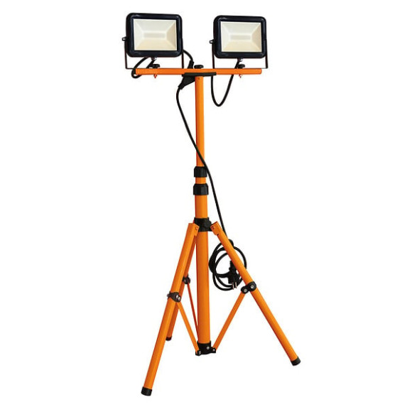 Projecteur LED sur pied - Orange et noir - 2x20W - 2x1600lm