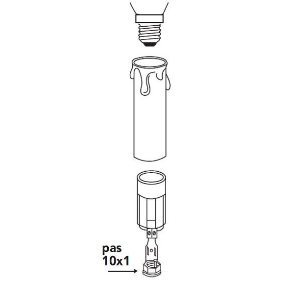 Support de douille E14 hauteur 8.5 et 10.5cm