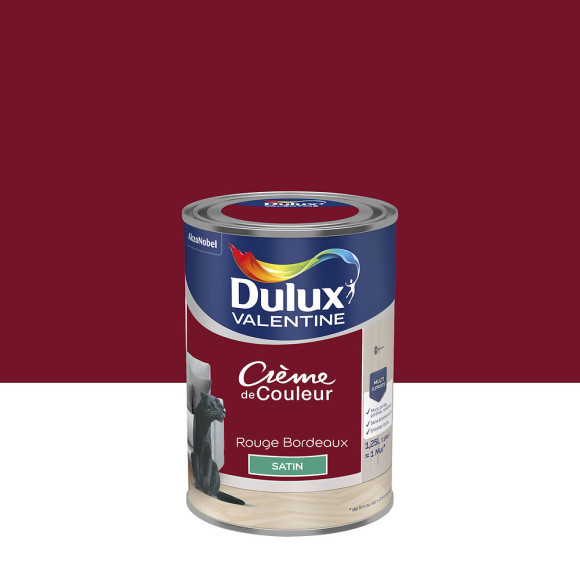 Peinture Crème de Couleur - Rouge Bordeaux - Satin - 125L