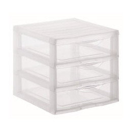 Mini tour de rangement SUNDIS 3 tiroirs Orgamix transparent