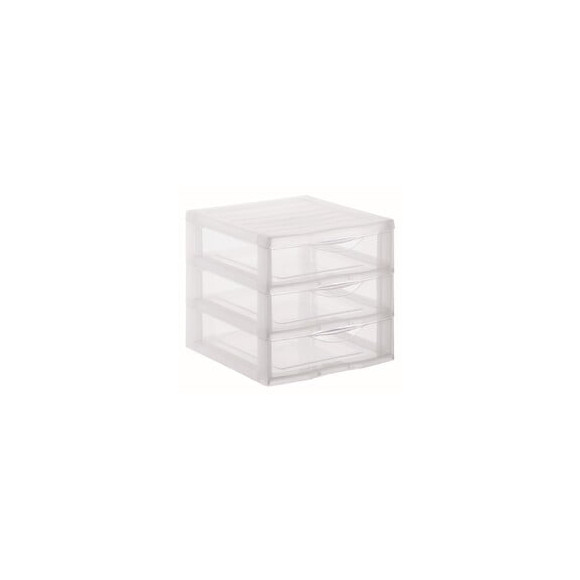 Mini tour de rangement SUNDIS 3 tiroirs Orgamix transparent