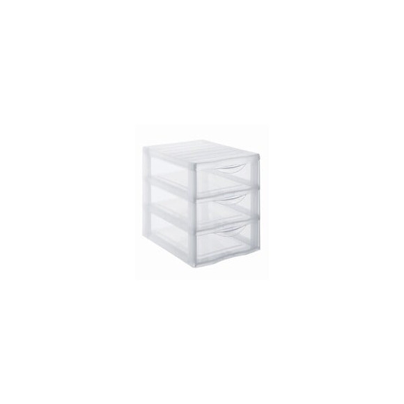 Mini tour de rangement SUNDIS 3 tiroirs Orgamix transparent