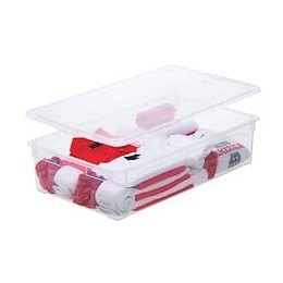 Boîte rangement plastique SUNDIS Clear box 30l couvertures transparent