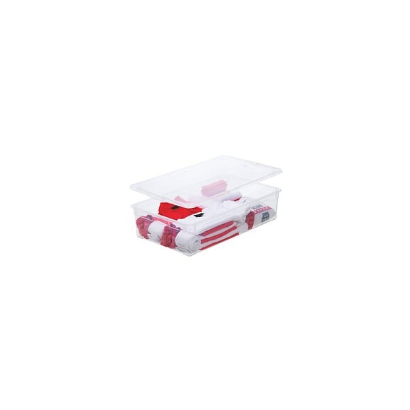 Boîte rangement plastique SUNDIS Clear box 30l couvertures transparent