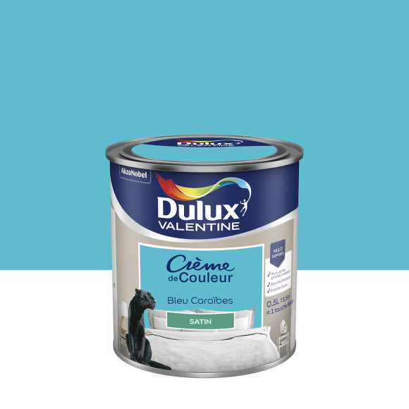 Peinture Crème de Couleur - Bleu Caraïbes - Satin - 05L