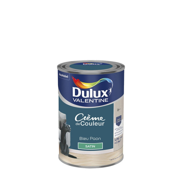 Peinture Crème de Couleur - Bleu Paon - Satin - 125L