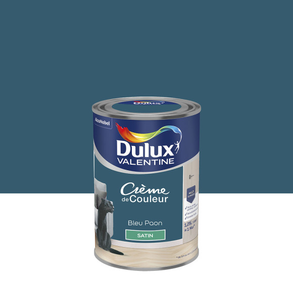 Peinture Crème de Couleur - Bleu Paon - Satin - 125L