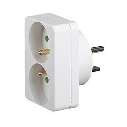 Adaptateur pour branchement de 2 fiches 2P+T 16A sur une prise 20A