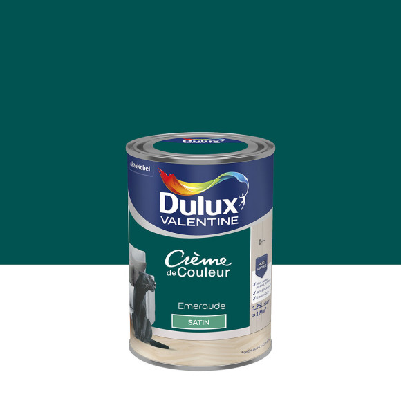 Peinture Crème de Couleur - Emeraude - Satin - 125L