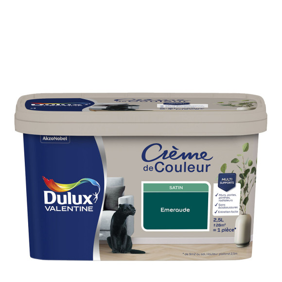 Peinture Crème de Couleur - Emeraude - Satin - 25L