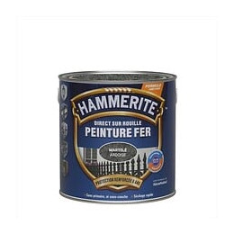 Peinture fer Hammerite Direct sur Rouille Martele Gris Ardoise 025L