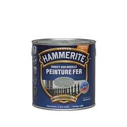 Peinture fer Hammerite Direct sur Rouille Martele Gris Argent 025L