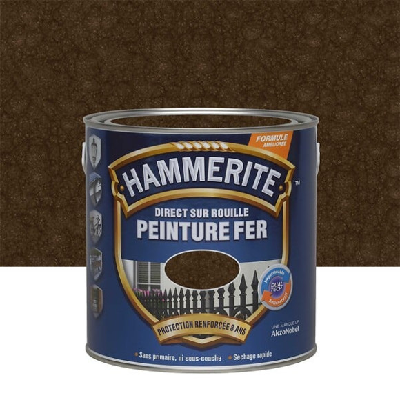 Peinture Hammerite Direct sur Rouille - Martele - Chataîgne - 25L