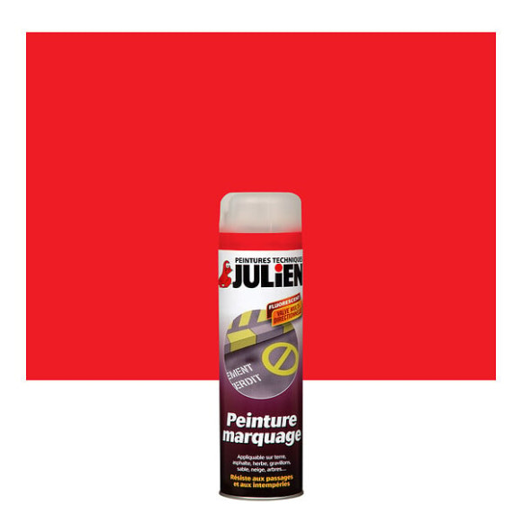 Peinture MARQUAGE SATIN Rouge Fluo aerosol 500ml