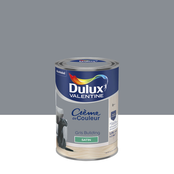 Peinture Crème de Couleur - Gris Building - Satin - 125L