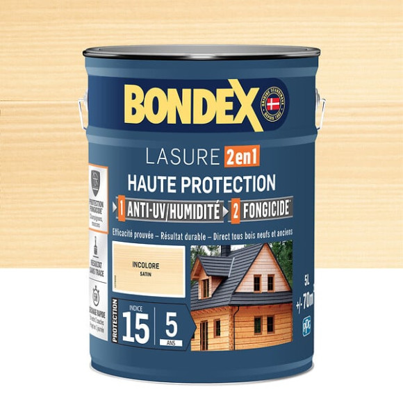 Lasure bondex 2en1 - Incolore - Satin - 5L