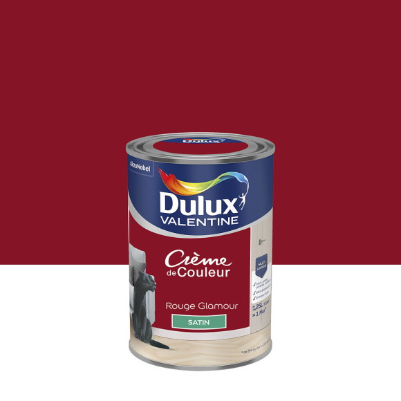 Peinture Crème de Couleur - Rouge Glamour - Satin - 125L