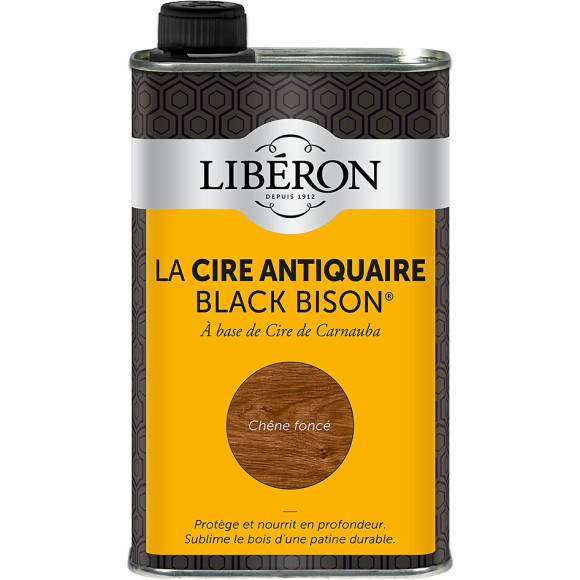 Cire antiquaire liquide Black Bison Chêne fonce 0.5l