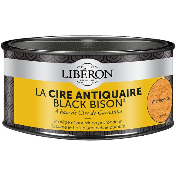 Cire antiquaire pâte Black Bison Merisier clair Pot 0.5l