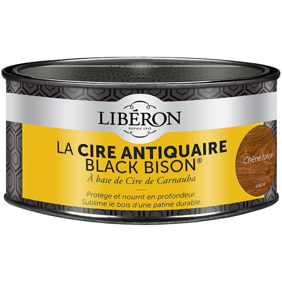 Cire antiquaire pâte Black Bison Chêne fonce Pot 0.5l