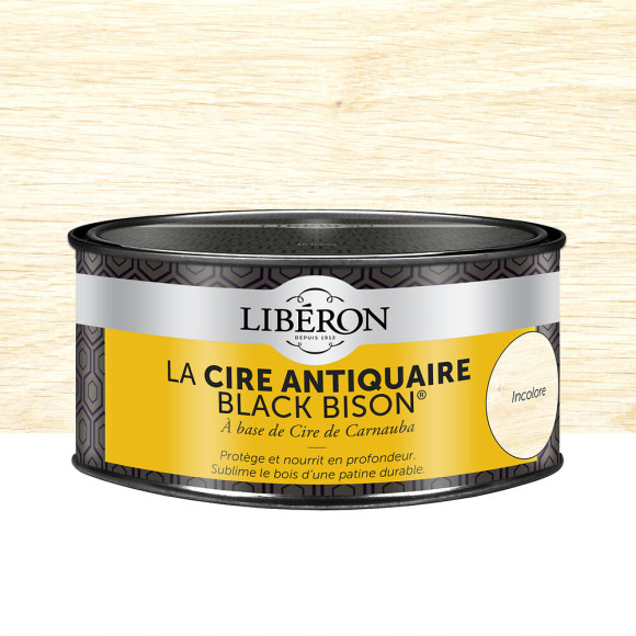 Cire antiquaire pâte Black Bison Incolore Pot 0.5l