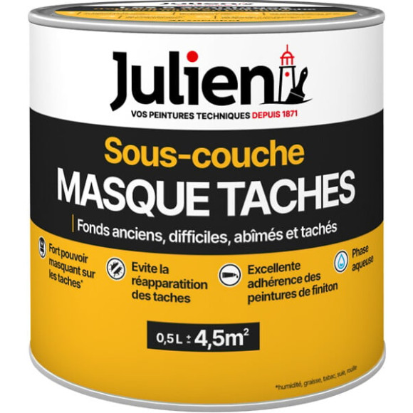 Sous-couche masque tâches multi-supports mat blanc Julien  0.5L