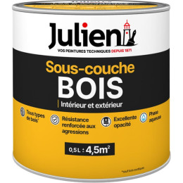 Sous-couche bois int-ext mat blanc Julien 0.5L