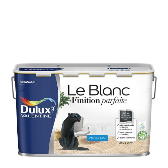 Peinture Le Blanc Finition Parfaite Dulux Valentine Mat 2.5L