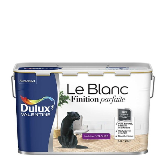 Peinture Le Blanc Finition Parfaite Dulux Valentine Velours 2.5L