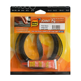 Joint fibre de verre L2.50m 15x1.2mm + 1 tube de colle 17ml