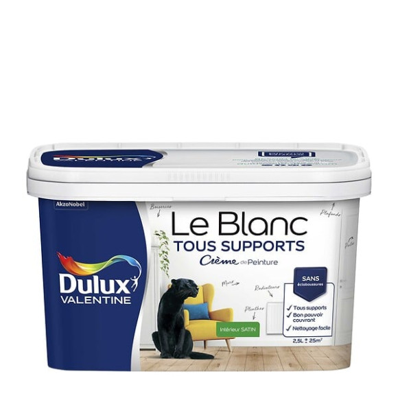 Peinture Le Blanc Crème De Peinture Dulux Valentine Satin 2.5L