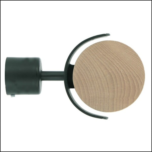 1 EMBOUT CERCLE BOIS AVEC EMBASE METAL D.28mm DECOR CHENE CLAIR