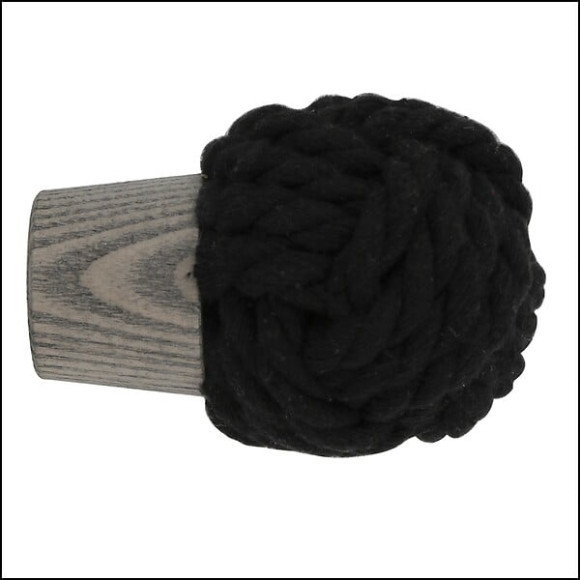 1 EMBOUT CORDE NOIRE FRENE A VISSER D.28mm DECOR BOIS FLOTTE